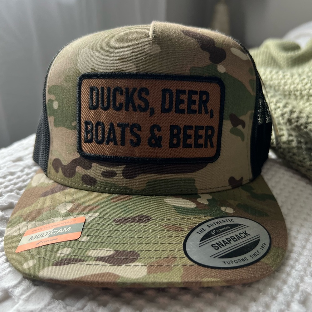 Ducks, Deer. Boats & Beer Snapback Hat